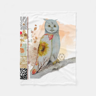 Couverture Polaire FLoral Cloak Owl Fleece Blanket bébé