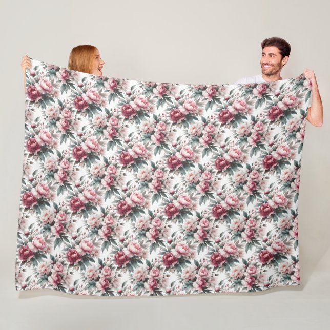 Couverture Polaire Floral Elegance (En situation)