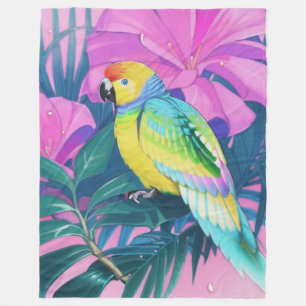 Couverture Polaire Floral/hawaïen/tropical/perroquet