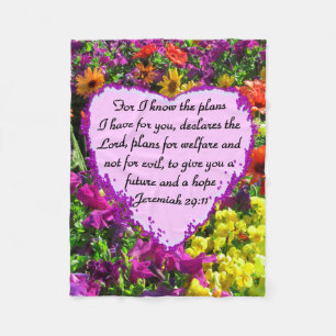 COUVERTURE POLAIRE FLORAL JEREMIAH 29:11 PHOTO DESIGN