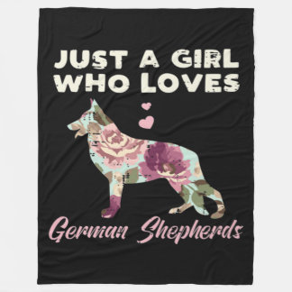 Couverture Polaire Floral Just A Girl Who Loves German Shepherd