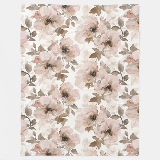 Couverture Polaire Floral occidental rose Tan (Devant)