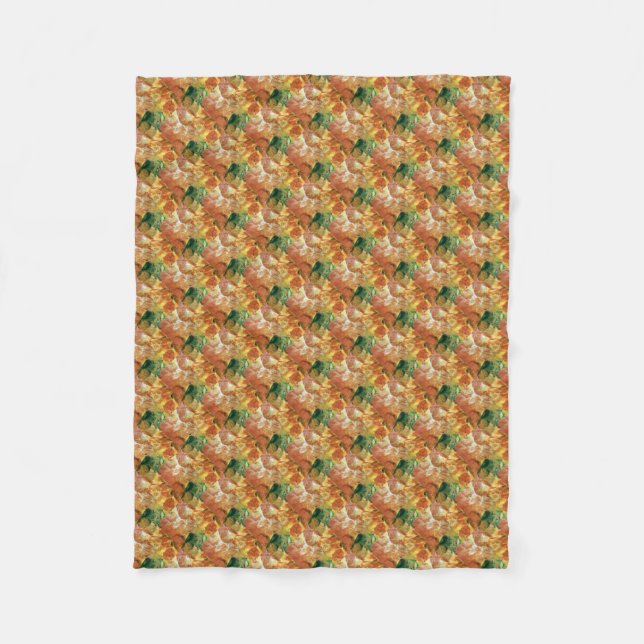 Couverture Polaire Floral orange et vert (Devant)