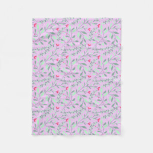 Couverture Polaire Floral pattern.05.FR.pink et Lgreen LPink BG