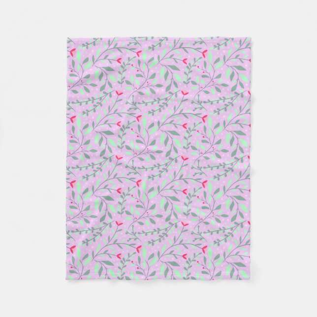 Couverture Polaire Floral pattern.05.FR.pink et Lgreen LPink BG (Devant)