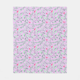 Couverture Polaire Floral pattern.05.FR.pink et Lgreen LPink BG
