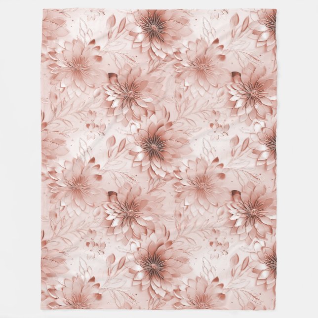 Couverture Polaire Floral rose pâle (Devant)