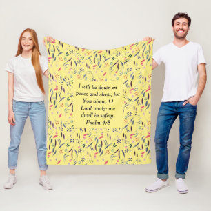 Couverture Polaire FLORALE Jaune de la paix Sleep Safety Christian