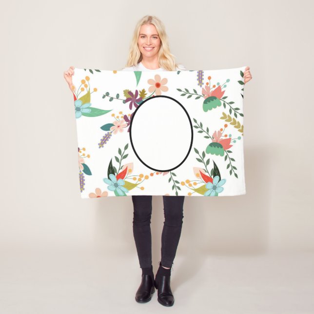 Couverture Polaire Flore de folklore | Décor Cadeaux personnalisés (En situation)