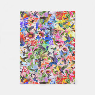 Couverture Polaire Flore d'oiseaux de Humming