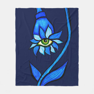 Couverture Polaire Flore Éffrayante De L'Oeil Art Déplaisant En Bleu
