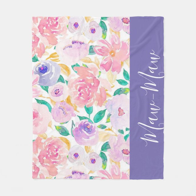 Couverture Polaire Flore personnalisable (Devant)