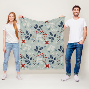 Couverture Polaire Flore scandinave Folal Art Motif sans couture