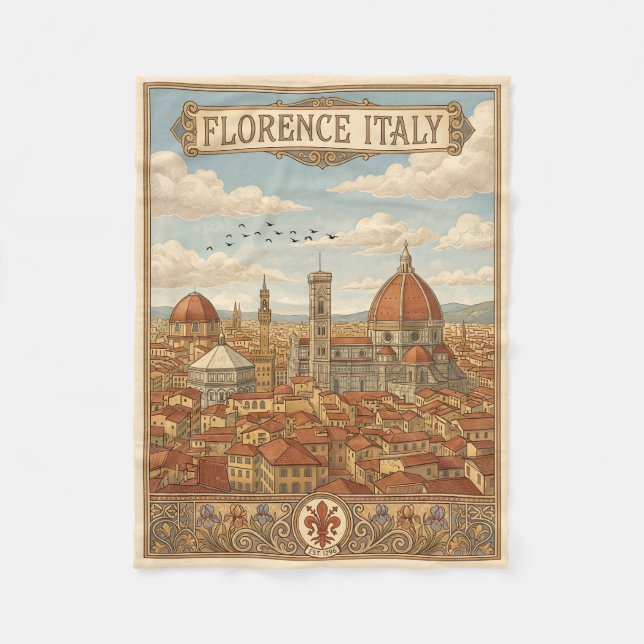 Couverture Polaire Florence Italie Voyage Rétro (Devant)