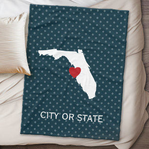 Couverture Polaire Florida Home State Map - Noms de mariage personnal