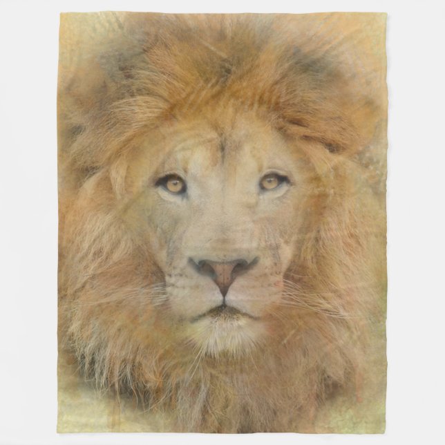 Couverture Polaire  Flotte de portraits d'eau de la faune du lion d'A (Devant)