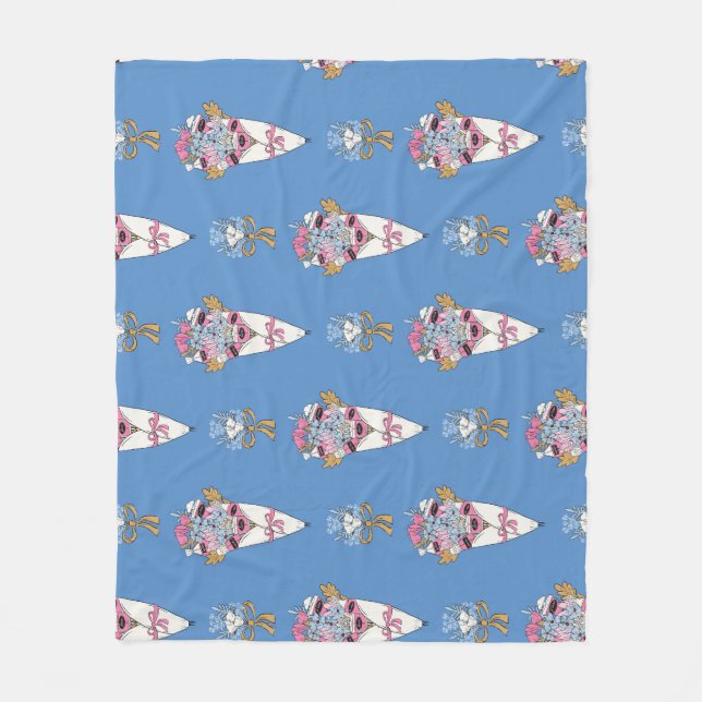 Couverture Polaire Flower & Perfume Bouquet Bundle on blue (Devant)