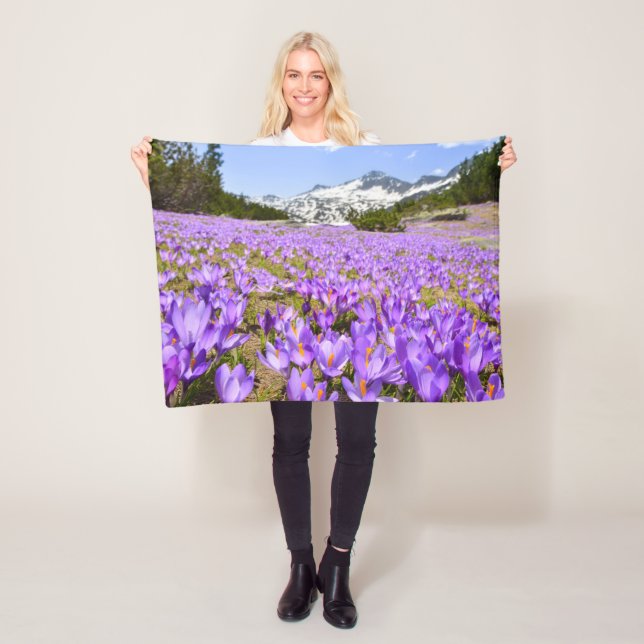 Couverture Polaire Flowers | Crocus Pirin Mountain Park Bulgaria (En situation)