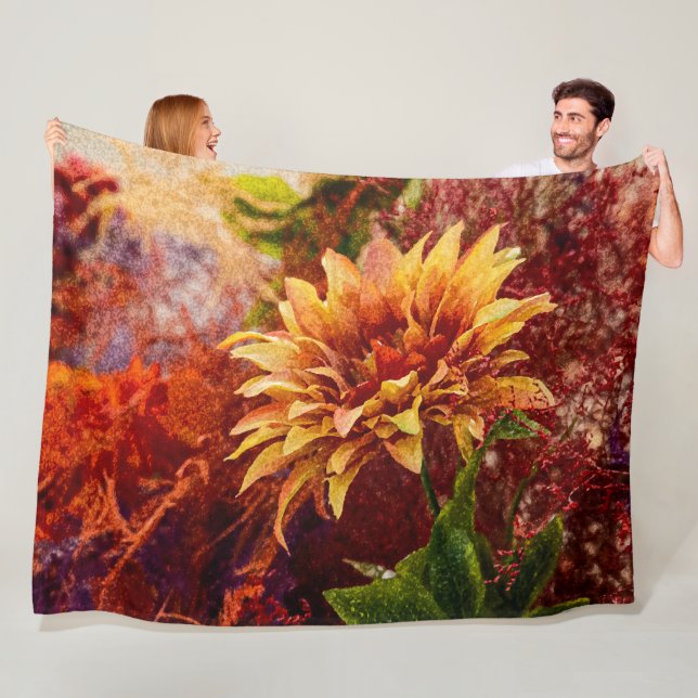 Couverture Polaire Flowers fulcolors woven blanket Jacquard (En situation)