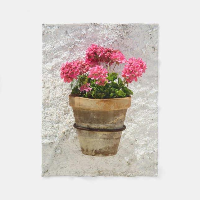 Couverture Polaire Flowers | Geranium en Flower en Pot (Devant)