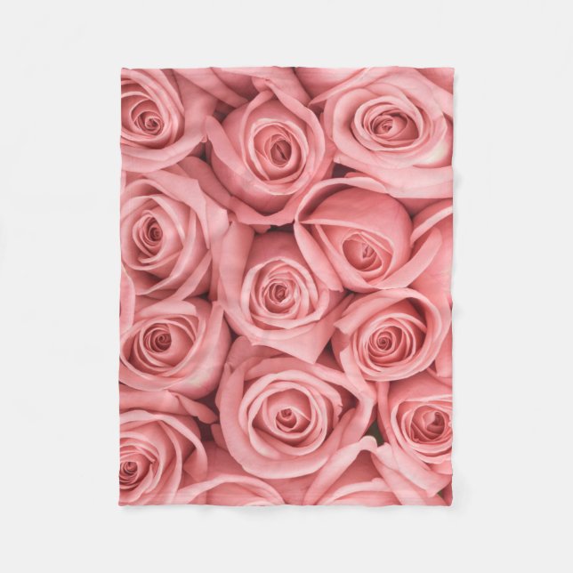 Couverture Polaire Flowers | Pink Roses (Devant)
