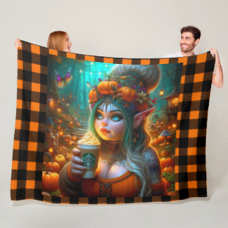 Couverture Polaire Fluffy Sassy Citrouille Spice Gnome