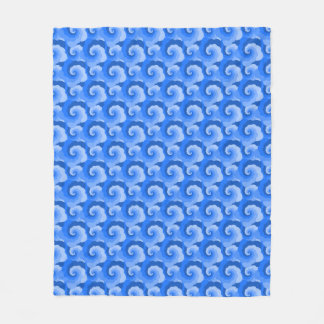 Couverture Polaire Fluffy Spirales Motif bleu Fleece Blanket