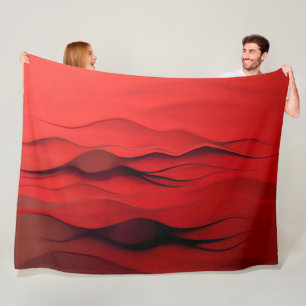 Couverture Polaire Flux cramoisi – Vagues rouges abstraites de mouvem