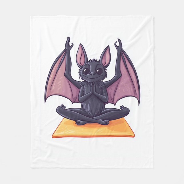 Couverture Polaire Flux de Yoga Chauve-Souris (Devant)