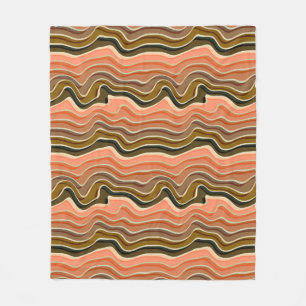 Couverture Polaire Flux rétro confortable avec des rayures ondulées B