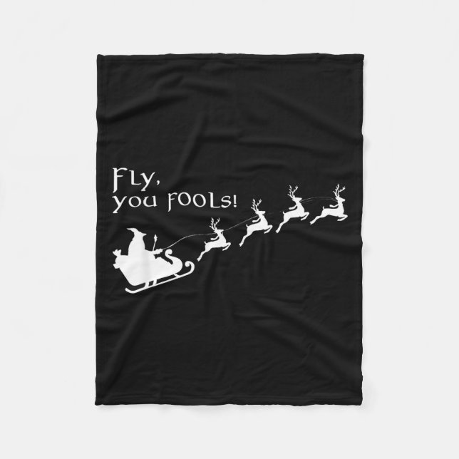 Couverture Polaire Fly You Fools Santa Sleigh Reindeer Christmas  (Devant)