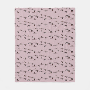 Couverture Polaire Flying Flaimingos Fleece Blanket (Rose Dusty)