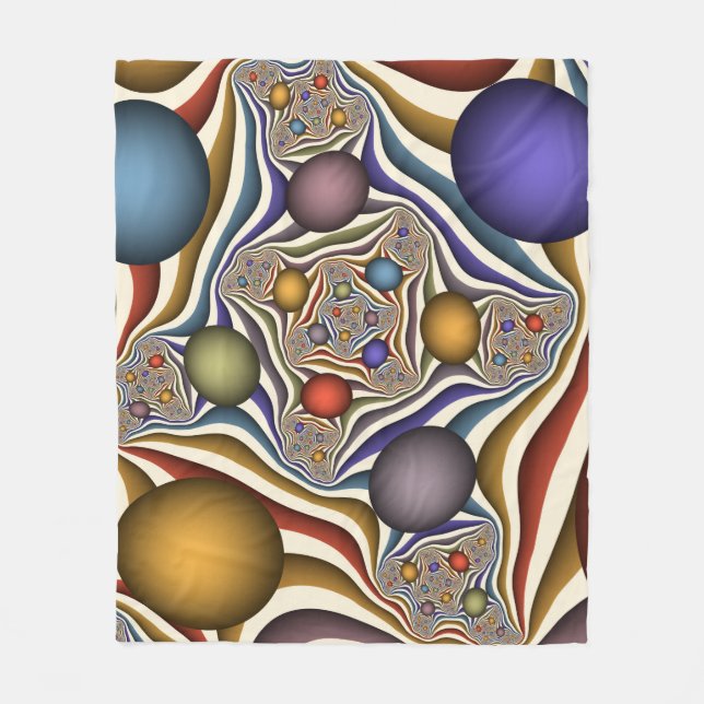 Couverture Polaire Flying Up, Colorful, Modern, Art Fractal Abstrait (Devant)