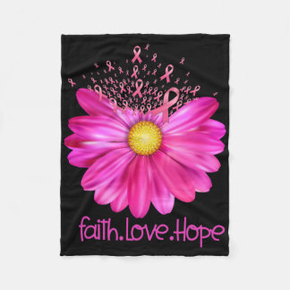 Couverture Polaire Foi Florale Amour Espoir Sensibilisation au cancer