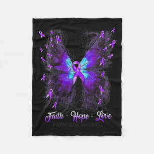 Couverture Polaire Foi papillon Espoir Aimer Fibromyalgie Sensibilisa