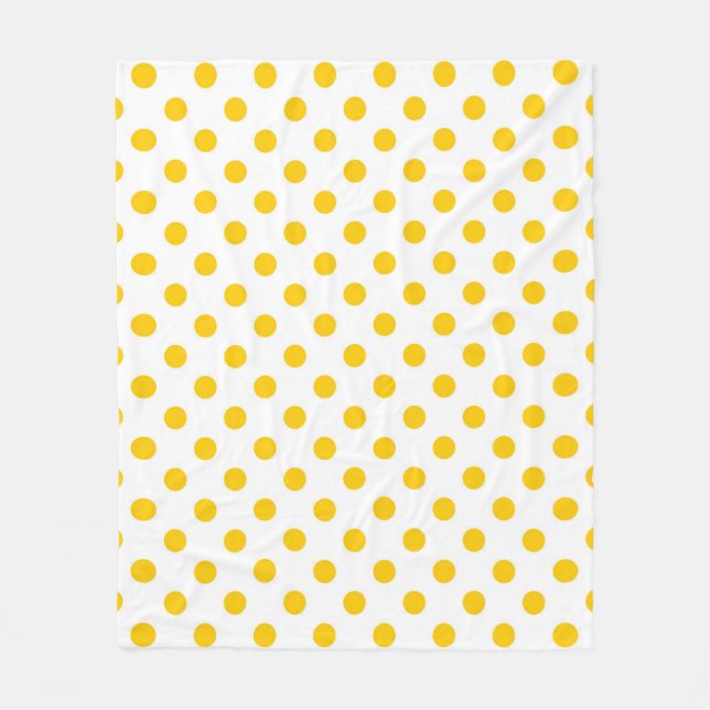 Couverture Polaire Fond blanc pois jaunes (Devant)