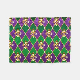 Couverture Polaire Fond de bijoux Mardi Gras
