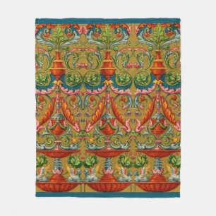 Couverture Polaire fontaine de sphynx ailé du 16ème siècle fleurs fro