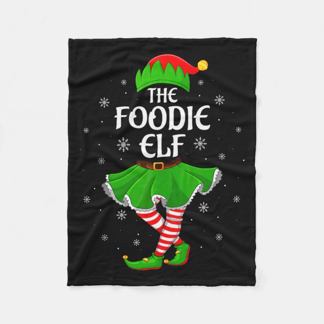 Couverture Polaire Foodie Elf Christmas Family Girls Women Elf Squad  (Devant)