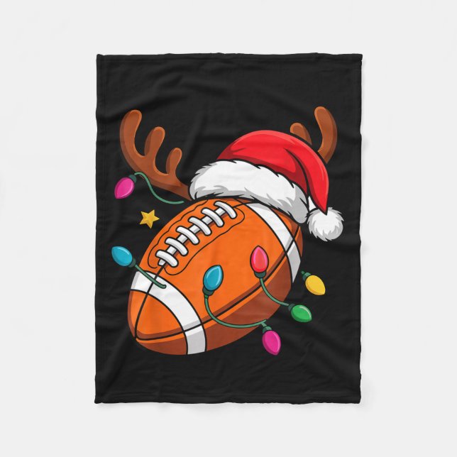 Couverture Polaire Football American Reindeer Horns Christmas Xmas Ba (Devant)