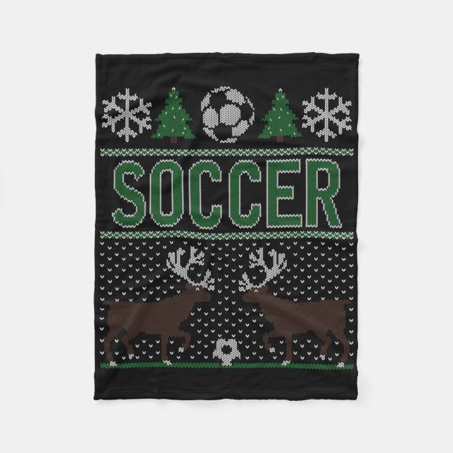 Couverture Polaire Football avec un pull de Noël laid (Devant)