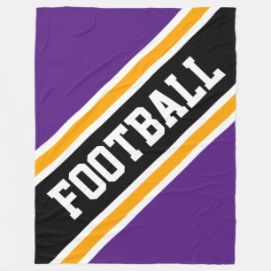 Couverture Polaire FOOTBALL Bold Diagonal Noir Royal Purple Stripes