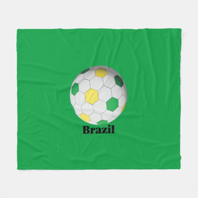 Couverture Polaire Football Brésil (Devant (Horizontal))