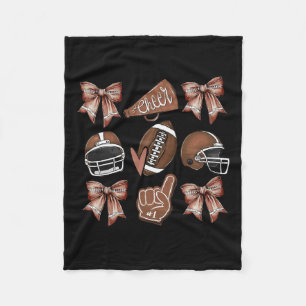 Couverture Polaire Football Coquette Bow Football Maman Jeu Jour Femm