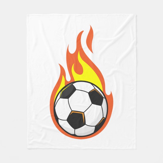 Couverture Polaire Football en feu (Devant)