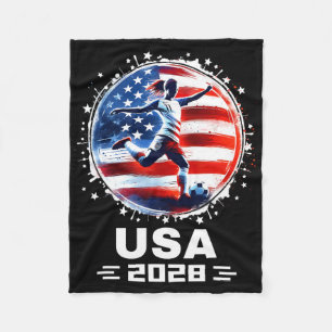 Couverture Polaire Football Féminin Vêtements de Football Drapeau Amé