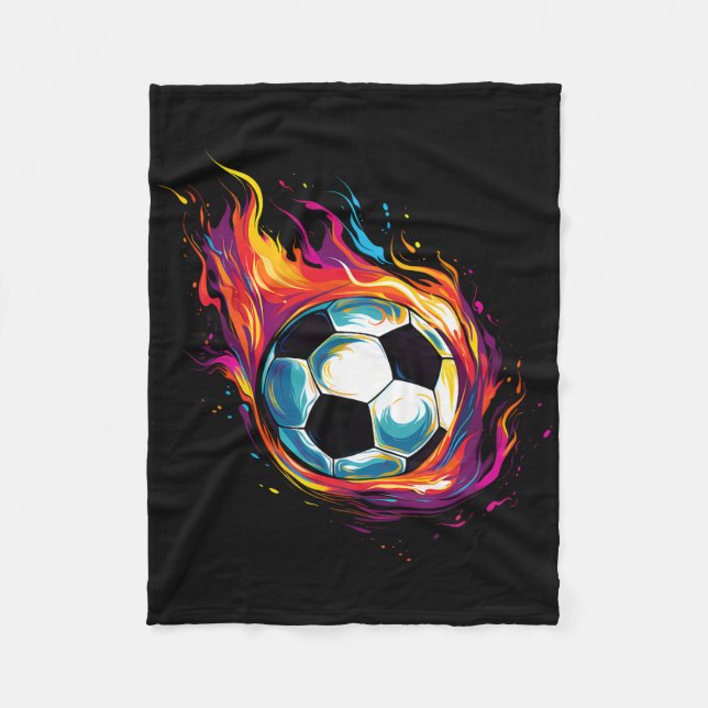 Couverture Polaire Football Ll coloré  (Devant)