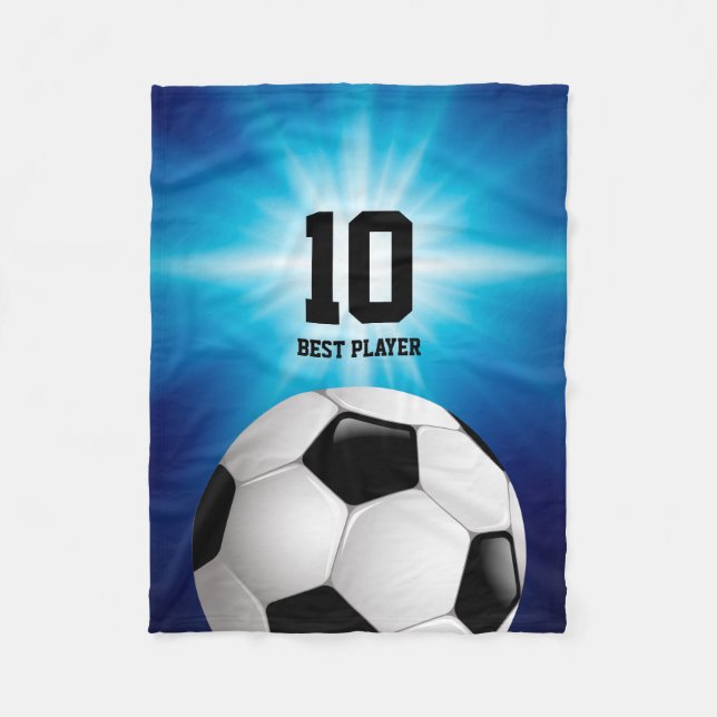Couverture Polaire Football personnalisable | Football meilleur joueu (Devant)