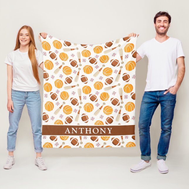 Couverture Polaire Football Sportif, Basket-Ball, Baseball Personnali (En situation)