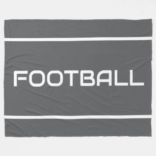 Couverture Polaire FOOTBALL Textes Blancs Rayés Sur Gris Professionne